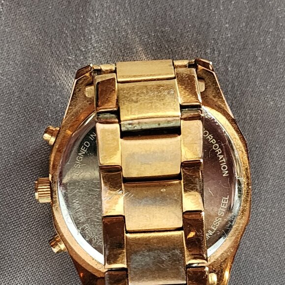 Caravelle New York Bulova Copper Tone Chronograph Water Resistant Melissa Watch - Picture 10 of 16